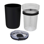 Bicchiere in vetro con interno in plastica riciclata 420ml Glass color nero terza vista