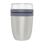 Contenitore alimenti promozionale 2 scomparti MEPAL Ellipse Breakfast color argento seconda vista frontale
