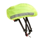 Copri casco promozionale fluo per bici con fasce riflettenti Reflex color giallo fluorescente seconda vista con laterale