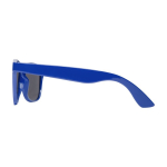 Occhiali da sole retrò sostenibili lenti UV400 RPET color blu reale vista laterale