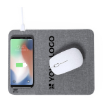 Tappetino per mouse pieghevole in RPET con caricatore wireless 10W vista area di stampa