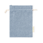 Sacchetti in tessuto personalizzati con chiusura 120 g/m² Mini Recycled color blu prima vista
