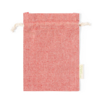Sacchetti in tessuto personalizzati con chiusura 120 g/m² Mini Recycled color rosso prima vista