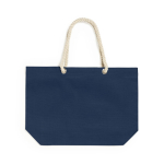 Shopper personalizzata con manici di corda 220 g/m2 color blu mare prima vista