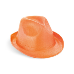 Cappello in plastica PP di vari colori con nastro sublimabile