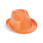 Cappello in plastica PP di vari colori con nastro sublimabile