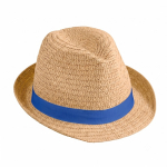 Cappello di paglia chiaro con nastro personalizzabile Dominica Clear color camel terza vista
