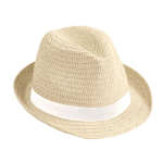 Cappello di paglia chiaro con nastro personalizzabile Dominica Clear color naturale prima vista