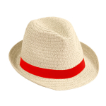 Cappello di paglia chiaro con nastro personalizzabile Dominica Clear color naturale terza vista