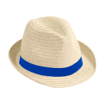 Cappello di paglia chiaro con nastro personalizzabile Dominica Clear color naturale quarta vista