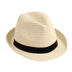 Cappello di paglia chiaro con nastro personalizzabile Dominica Clear color naturale quinta vista