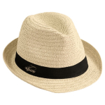 Cappello di paglia chiaro con nastro personalizzabile Dominica Clear color naturale sesta vista