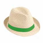 Cappello di paglia chiaro con nastro personalizzabile Dominica Clear color naturale vista dettaglio
