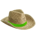 Cappello di paglia chiaro con nastro tanti colori stampabili Indiana color lime