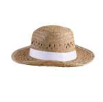 Cappello di paglia chiaro con nastro tanti colori stampabili Indiana color naturale terza vista