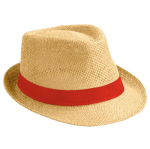 Cappelli di paglia promozionali con nastro colorato con logo Rio Clear color camel terza vista