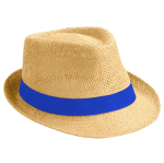 Cappelli di paglia promozionali con nastro colorato con logo Rio Clear color camel quarta vista