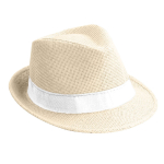 Cappelli di paglia promozionali con nastro colorato con logo Rio Clear color naturale prima vista