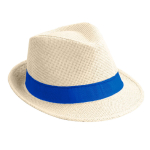 Cappelli di paglia promozionali con nastro colorato con logo Rio Clear color naturale terza vista