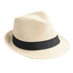 Cappelli di paglia promozionali con nastro colorato con logo Rio Clear color naturale quarta vista