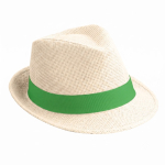 Cappelli di paglia promozionali con nastro colorato con logo Rio Clear color naturale quinta vista