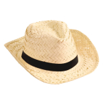 Cappelli di paglia con logo su nastro in tanti colori vivaci Cancun color nero