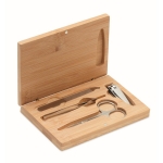 Set manicure con 4 accessori in scatola di bambù magnetica Beauty color legno
