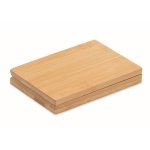 Set manicure con 4 accessori in scatola di bambù magnetica Beauty color legno seconda vista