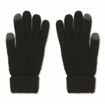 Guanti invernali personalizzati ecologici RPET con 2 dita touch Winter color nero seconda vista
