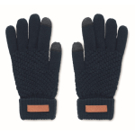 Guanti invernali personalizzati ecologici RPET con 2 dita touch Winter color blu mare