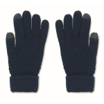 Guanti invernali personalizzati ecologici RPET con 2 dita touch Winter color blu mare seconda vista