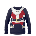 Maglioni natalizi personalizzati in acrilico taglia S/M Christmas color blu vista area di stampa