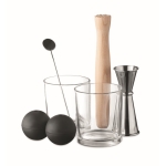 Set con 7 accessori da barman per realizzare cocktail Night color argento