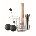 Set con 7 accessori da barman per realizzare cocktail Night color argento vista principale