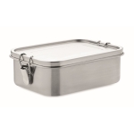 Lunch box con logo e separatore interno in acciaio 1,2L Inox Space color argento