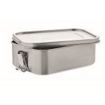Lunch box con logo e separatore interno in acciaio 1,2L Inox Space color argento seconda vista