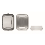 Lunch box con logo e separatore interno in acciaio 1,2L Inox Space color argento quinta vista