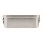 Lunch box con logo e separatore interno in acciaio 1,2L Inox Space color argento settima vista