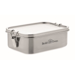 Lunch box con logo e separatore interno in acciaio 1,2L Inox Space color argento vista principale