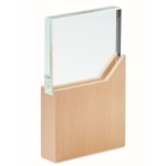 Trofeo personalizzato in cristallo con base in legno Commemorative color legno ottava vista