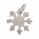 Multi attrezzo in acciaio inox 17 funzioni e anello portachiavi Snowflake color titanio quarta vista