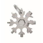 Multi attrezzo in acciaio inox 17 funzioni e anello portachiavi Snowflake color titanio quinta vista