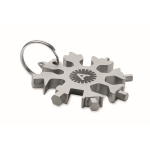Multi attrezzo in acciaio inox 17 funzioni e anello portachiavi Snowflake color titanio vista principale