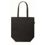 Tote bag con logo in feltro rPET con manici lunghi color nero terza vista