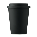 Bicchiere asporto doppio strato tappo antifuga 300ml TakeAway Minimal color nero vista posteriore