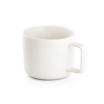 Tazza promozionale in ceramica con coperchio bamboo 230ml Small Cover color bianco terza vista