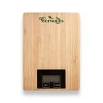Bilancia da cucina digitale fino a 5 kg con finitura in legno Bake color naturale immagine con logo 2