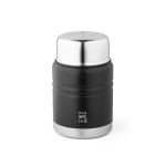 Thermos per alimenti da 500ml in acciaio con doppia parete Liquid To Go color nero immagine con logo