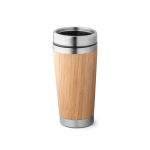 Bicchiere termico da viaggio in bambù e acciaio inossidabile Bamboo color naturale