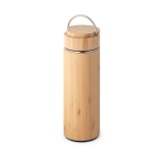 Thermos promozionali in acciaio e bambú con infusore 440ml Natura color naturale